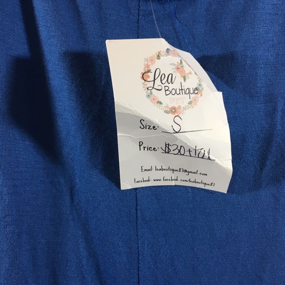 Easel Blue Embroidered Hem Dress - Picture 5 of 8